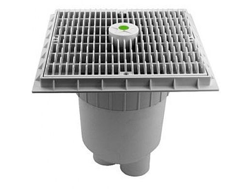 AquaStar 12x12 Wave Anti Entrapment Suction Main Drain with Deep F&G White | WAV12DDSB101VGB