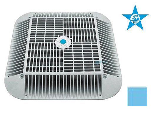 AquaStar 16" Square Anti-Entrapment Suction Outlet Cover and Retro-Adapter Sub-Frame for 12" Square 1" Deep Retrofits (VGB Series) Blue | R1216104