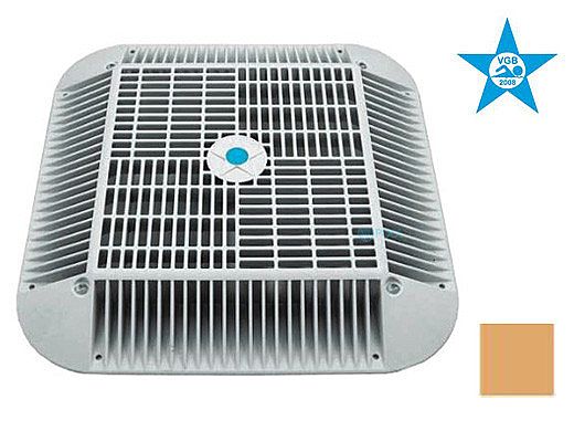 AquaStar 16" Square Anti-Entrapment Suction Outlet Cover and Retro-Adapter Sub-Frame for 12" Square 1" Deep Retrofits (VGB Series) Tan | R1216108