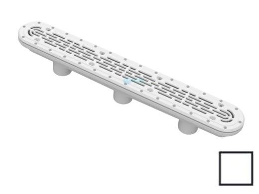 Aquastar 32" Channel Drain with Flat Grate Suction Outlet Cover and 3 Port Sump for Vinyl and Fiberglass | White | 32CDFLV101