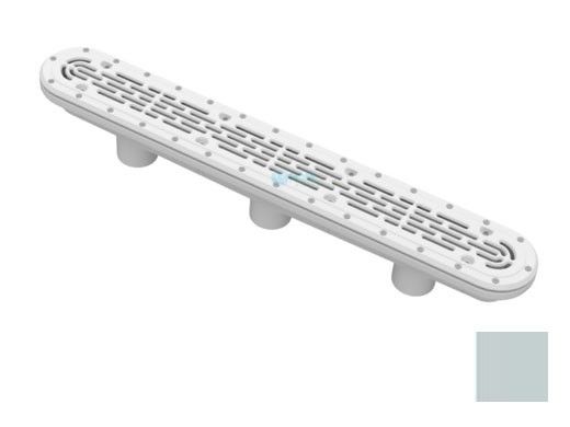 AquaStar 32" Channel Drain with Flat Grate Suction Outlet Cover and 3 Port Sump for Vinyl and Fiberglass | Light Gray | 32CDFLV103