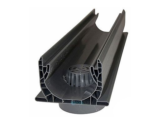 NDS 3" Gray Mini Channel With Spigot Bottom Outlet |  550