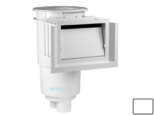 Aquastar Flow Star Standard Skimmer with Water Stop Face, Float Assembly, Basket, Lid and Adjustable Collar | White | SKR101