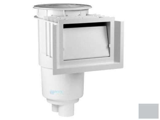 Aquastar Flow Star Standard Skimmer with Water Stop Face, Float Assembly, Basket, Lid and Adjustable Collar | Light Gray | SKR103