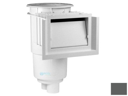 Aquastar Flow Star Standard Skimmer with Water Stop Face, Float Assembly, Basket, Lid and Adjustable Collar | Dark Gray | SKR105