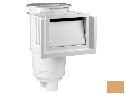 Aquastar Flow Star Standard Skimmer with Water Stop Face, Float Assembly, Basket, Lid and Adjustable Collar | Tan | SKR108