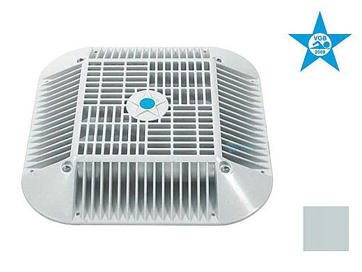 AquaStar 14" Square Anti-Entrapment Suction Outlet Cover and Retro-Adapter Sub-Frame for 9" Square 1" Deep Retrofits (VGB Series) Light Gray | R914103