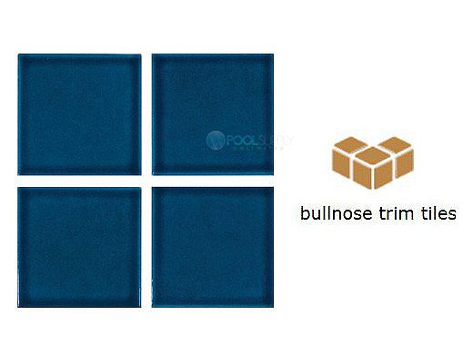 National Pool Tile Marine Field 3x3 Series Single Bullnose Pool Tile | Ocean Blue | M391 SBN