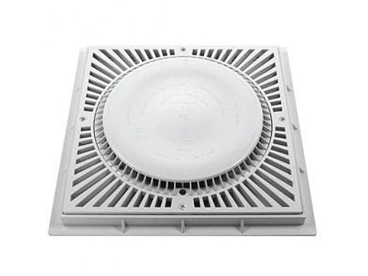 AquaStar 12 inch Square SUN Suction Outlet Cover and Mud Frame White | SUN12101