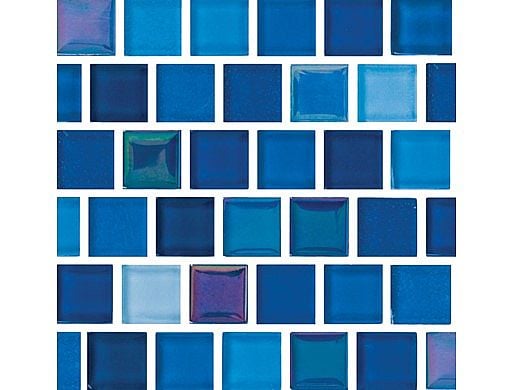 National Pool Tile Jules 1x1 Glass Tile | Bright Cobalt Blue Blend | 9575-5AT