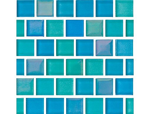 National Pool Tile Jules 1x1 Glass Tile | Aqua Blend | 9734-5AT