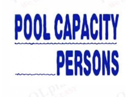 Pool Capacity Persons Sign 12inches x 18inches | SW-15