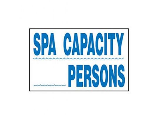 Spa Capacity Persons Sign 12inches x 18inches | SW-16