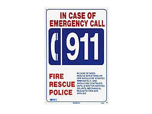Emergency 911 Sign  12inches x 18inches | SW-8