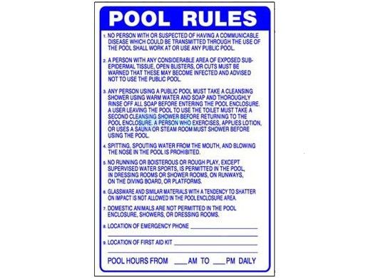 Minnesota Pool Rules 24inches x 36inches | 2436MNA