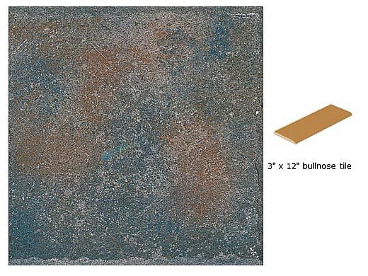 National Pool Tile Tuscany 3x12 Single Bullnose Pool Tile | Pietra Azul | HBLU SBN