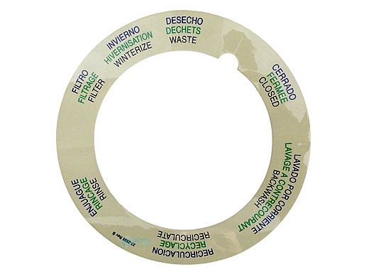 Pentair Top Mount Valve Label | 272599