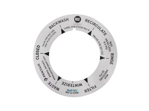 Pentair 2" DE Multiport Valve Replacement Parts | 2" PVC Valve Label | 273207