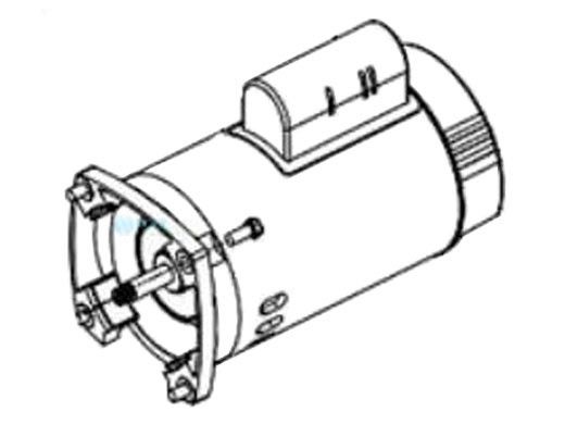 Pentair Motor Square Flange | .75HP 208/230V 3-Phase 60 Hz | Almond | 355001S