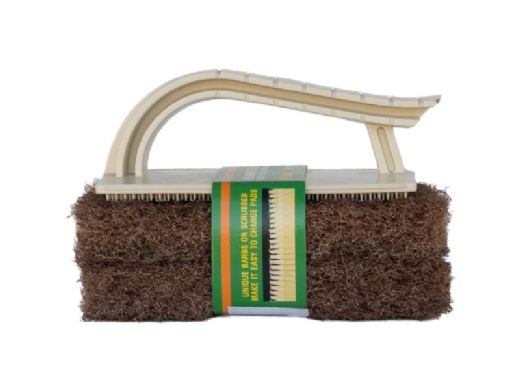 A&B Brush Mr Scrubber Junior with Pad | Brown Pad | Two Pack | 8520