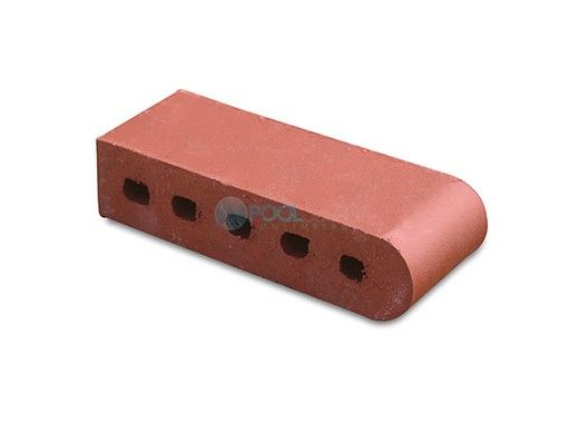 Pacific Clay Cored Bullnose Coping | 12" BKSR Sunset Red | 074500200