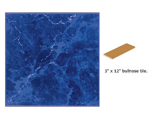 National Pool Tile Seven Seas 3x12 Single Bullnose Pool Tile | Mediterranean Blue | PA32 SBN