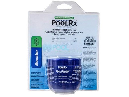 PoolRX Blue Booster Swimming Pool Algaecide | 7,500 - 20,000 Gallons | 6 Month  | 102001 102001A