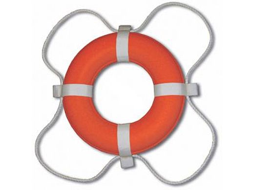 Poolstyle 24" Orange Foam Life Ring Buoy | Coast Guard Approved | PS364