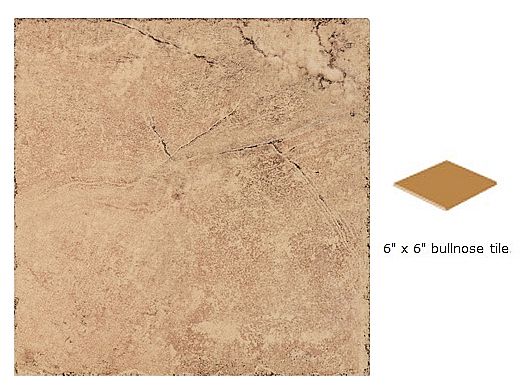National Pool Tile Catania 6x6 Single Bullnose Pool Tile | Rust | CATRUST SBN