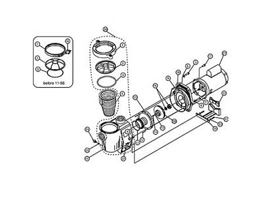 Pentair Whisperflo Pump | Power End | 1.5F - 2A  075255