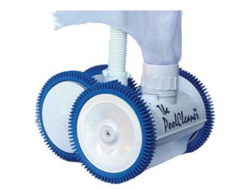 Poolvergnuegen The Pool Cleaner 4-Wheel Pressure Side Cleaner | White Blue Model | 896584000-037