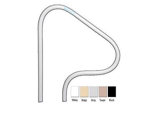 Saftron Return to Deck Mounted 3-Bend Handrail | .25" Thickness 1.90" OD | 48"W x 32"H | Taupe | RTD-348-T
