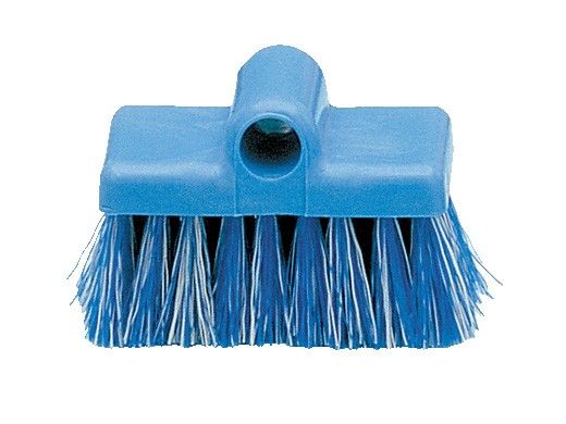 A&B Brush 5" Plastic Back Tile Brush | Blue and White Bristle | 6010