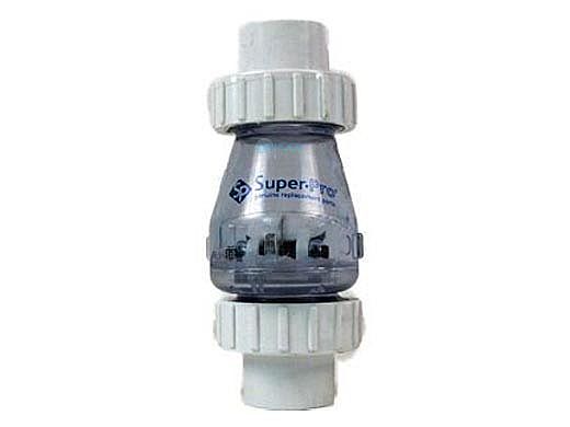 SuperPro Swing-Spring Clear Check Valve with Unions .5lb SlipxSlip 1.5" | 0823-15C