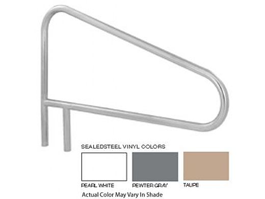 SR Smith 54" Center Grab 3 Bend Sealed Steel Rail | White Color | 304 Grade | .049 Wall Residential | DMS-103A-VW