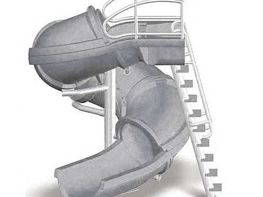SR Smith Vortex Pool Slide | Ladder & Open Flume | Gray Granite | 695-209-124