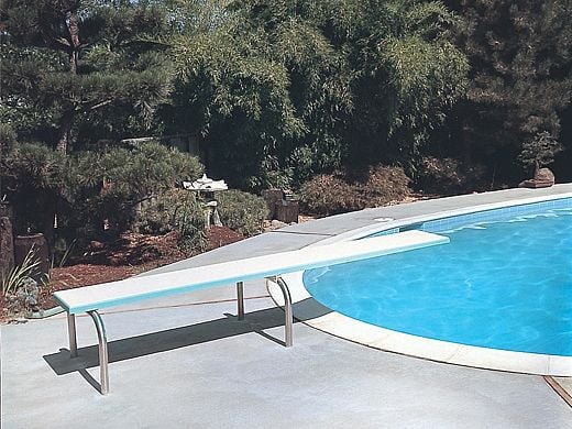 SR Smith 8' Frontier IV Diving Board White and U-Frame Stainless Steel Stand Complete | 68-209-1582