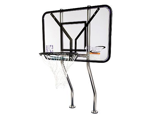 Commercial basketball game | 1.09 Stanless Steel Dual-Posts | With Anchors | BASKC