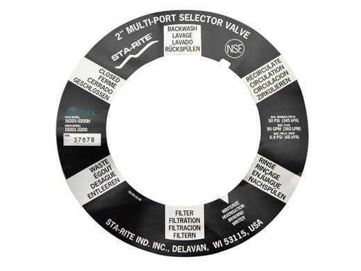 Pentair Sta-Rite Multiport Valves Replacement Parts | 2" Label Decal | 32155-4136