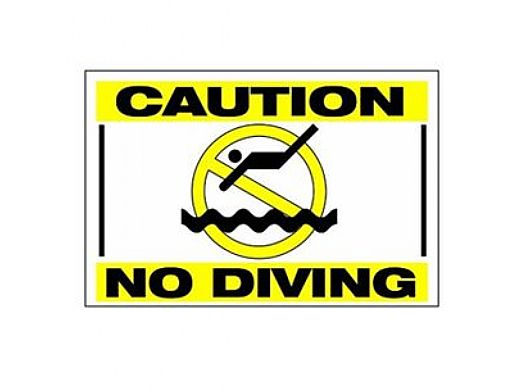 Caution No Diving Sign | 8988