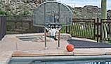 Inter-fab Traditional Style Basketball Game Set | 12" Offset Post | In Deck Plastic Anchor Jig | Marine Grade Steel Support Legs | SPS-BBALL GP-C