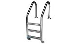 Inter-Fab Deck Top Mounted 3 Step Ladder Flanged With White High Impact Plastic Treads | 1.90" x .049" Thickness Thermo Plastic Coated Tan | L3049P-W-FL-TPC-T
