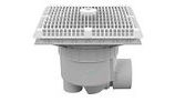 AquaStar 12" Square Wave Suction Outlet Cover with 3" Socket Sump and 4" Spigot | White | WAV12WR101SSB
