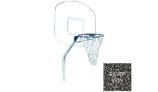 Global Pool Products Heavy Duty Basketball Set | 12" Offset with Net & Ball | Silver Vein Frame | No Anchors | GPPOTE-HDBBS-SV