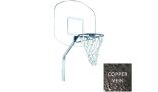 Global Pool Products Heavy Duty Basketball Set | 12" Offset with Net & Ball | Copper Vein Frame | No Anchors | GPPOTE-HDBBS-CV