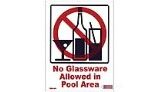 PoolStyle Vertical NO GLASSWARE ALLOWED Sign | 9" x 12" | PS246