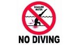 Depth Marker 5" Non-Skid Frost proof tile | No Diving Symbol | DMAF-INT